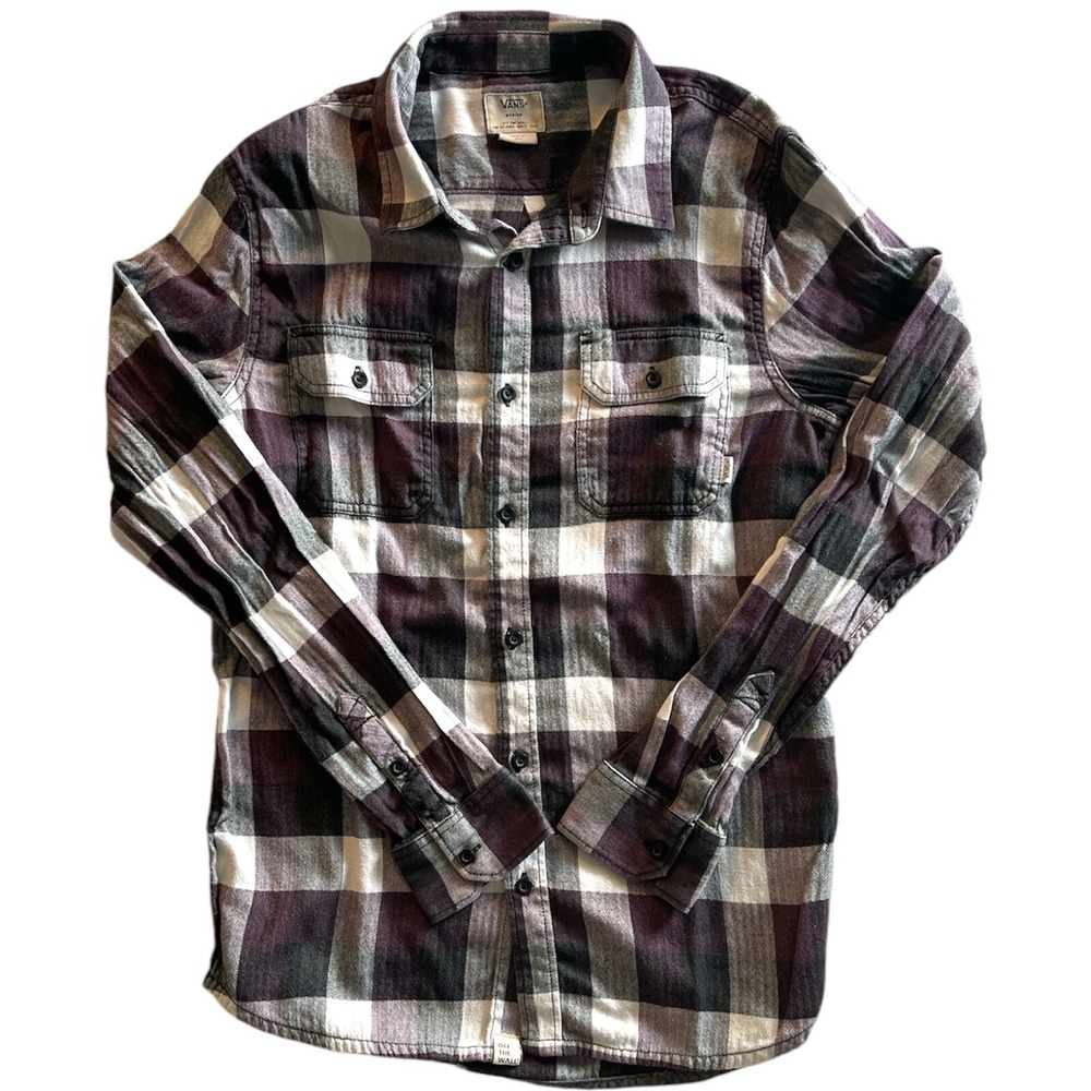 Men's VANS Long Sleeve Plaid Shirt Excellent Condition Medium